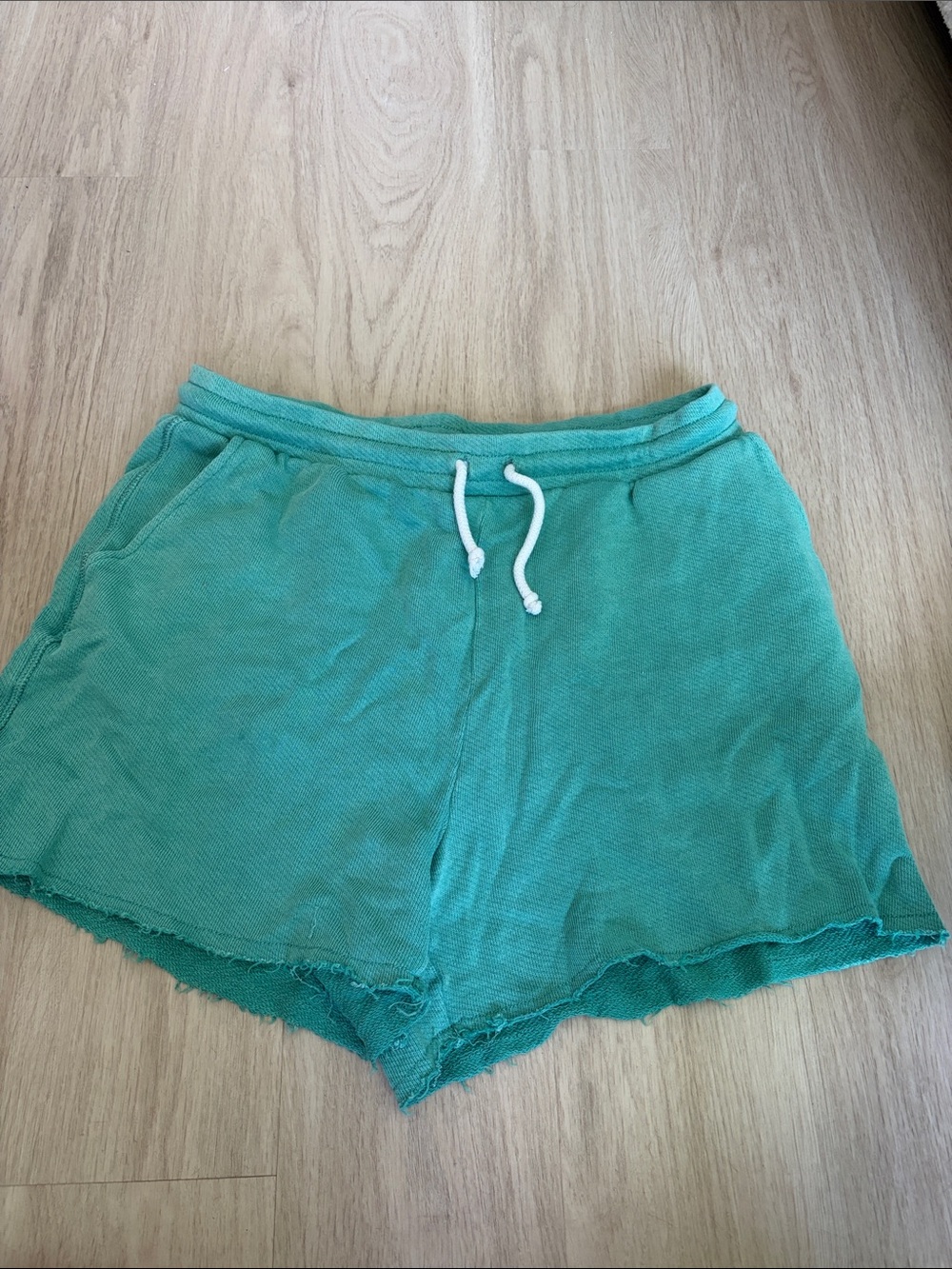 American Eagle Outfitters Teal Terry Drawstring Shorts
